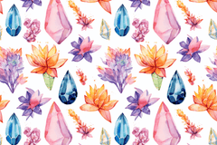 Floral Crystal Seamless Digital Paper - CraftNest - Digital Crafting and Art