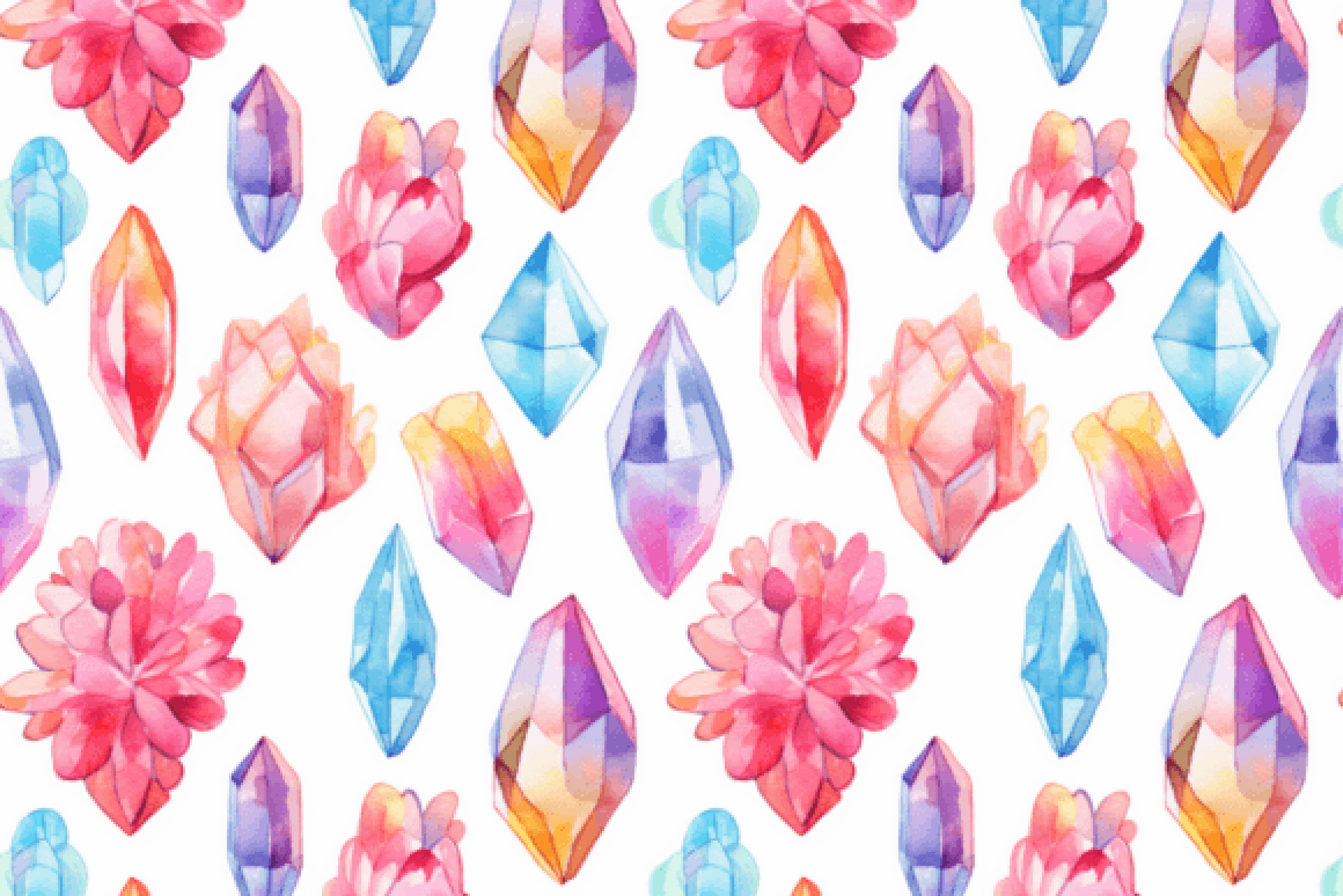 Floral Crystal Seamless Digital Paper - CraftNest - Digital Crafting and Art
