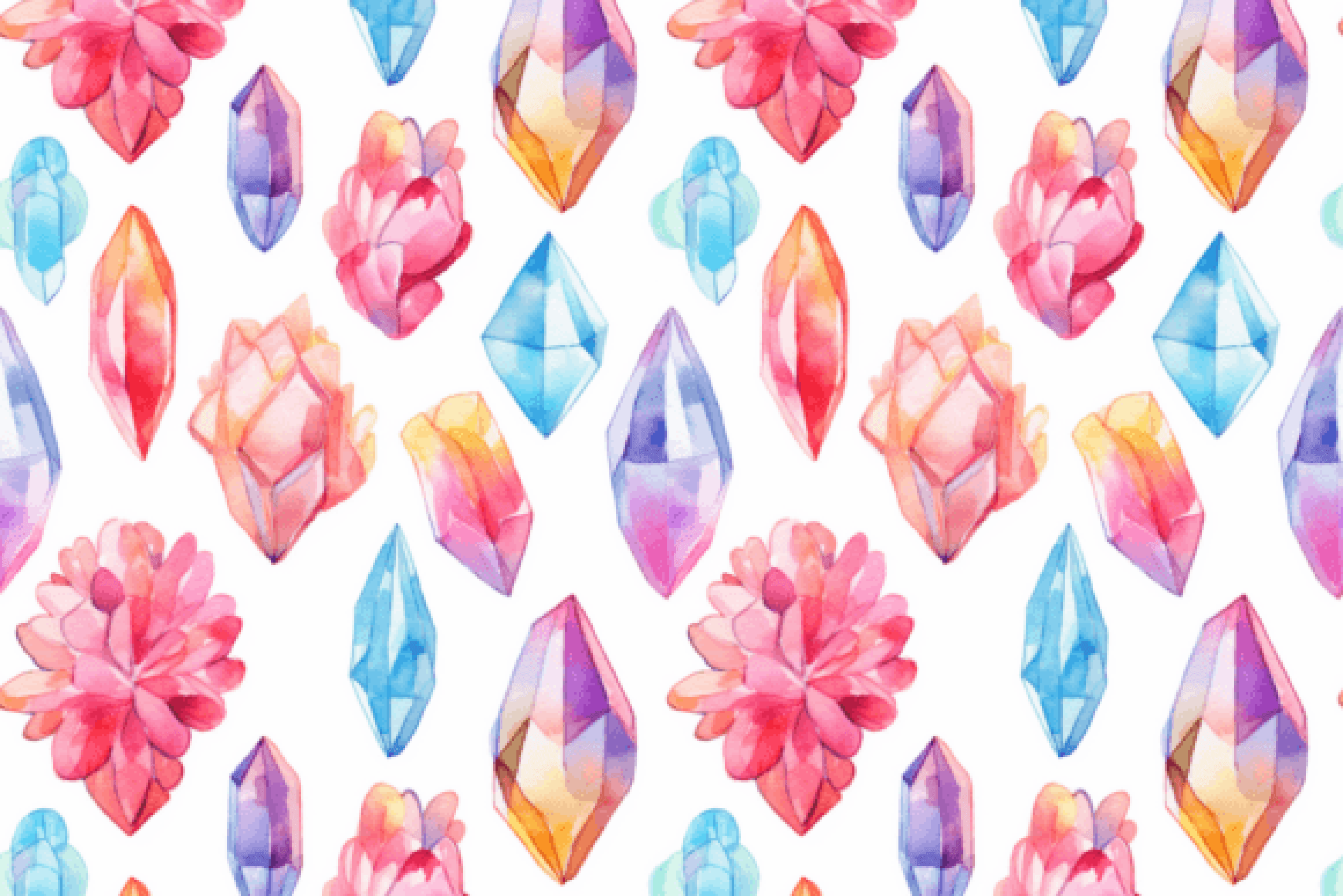 Floral Crystal Seamless Digital Paper - CraftNest - Digital Crafting and Art