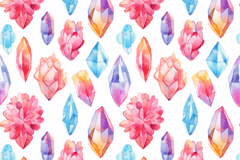 Floral Crystal Seamless Digital Paper - CraftNest - Digital Crafting and Art