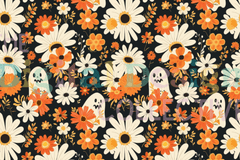 Floral Ghosts Seamless Digital Paper - CraftNest - Digital Crafting and Art