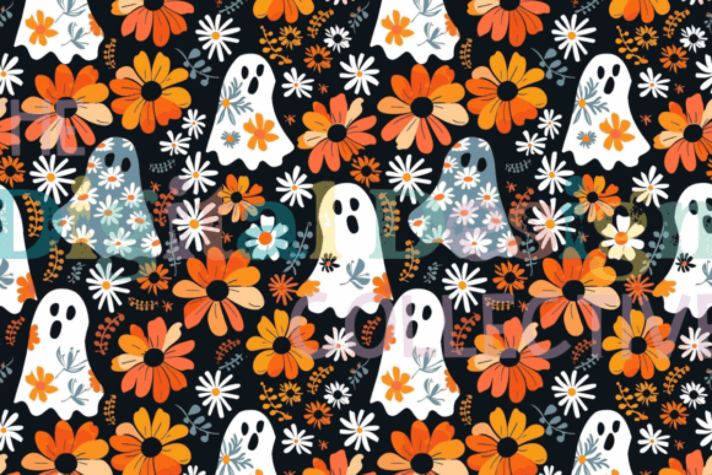 Floral Ghosts Seamless Digital Paper - CraftNest - Digital Crafting and Art