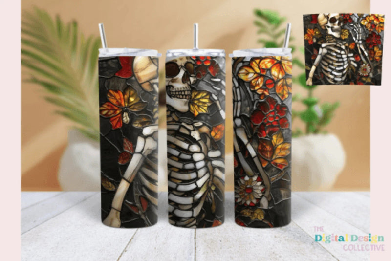 Stained Glass Skeleton Tumbler Wrap Bundle - CraftNest - Digital Crafting and Art
