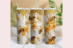 Floral Glitter Honeybee Tumbler Wrap Bundle - CraftNest - Digital Crafting and Art