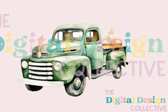 Vintage Green Truck Clipart Bundle - CraftNest - Digital Crafting and Art