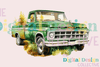 Vintage Green Truck Clipart Bundle