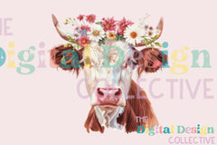 Highland Cow Floral Clipart Bundle - CraftNest - Digital Crafting and Art