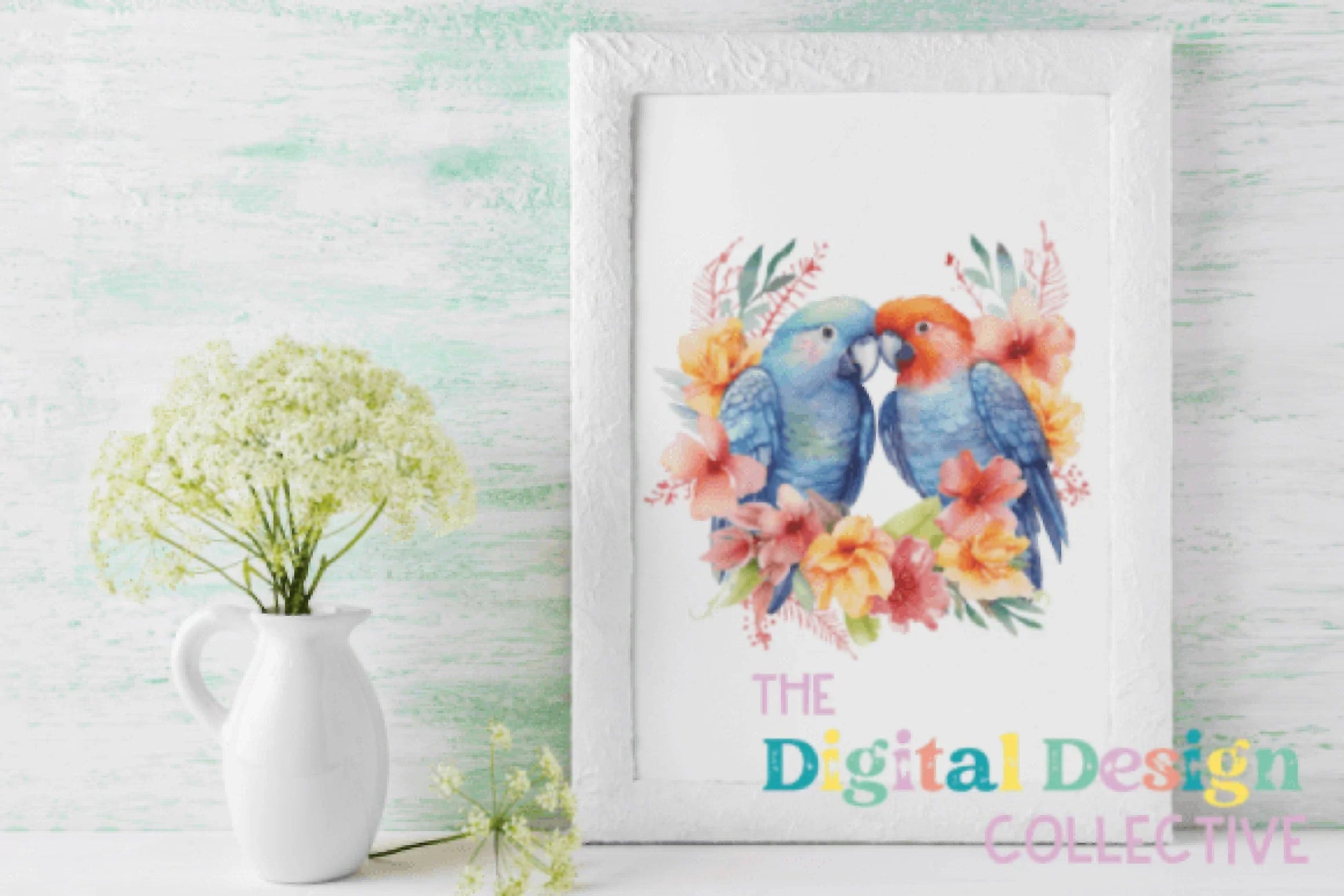 Tropical Floral Parrots Clipart Bundle - CraftNest - Digital Crafting and Art
