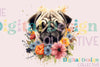 Floral Pug Clipart Bundle