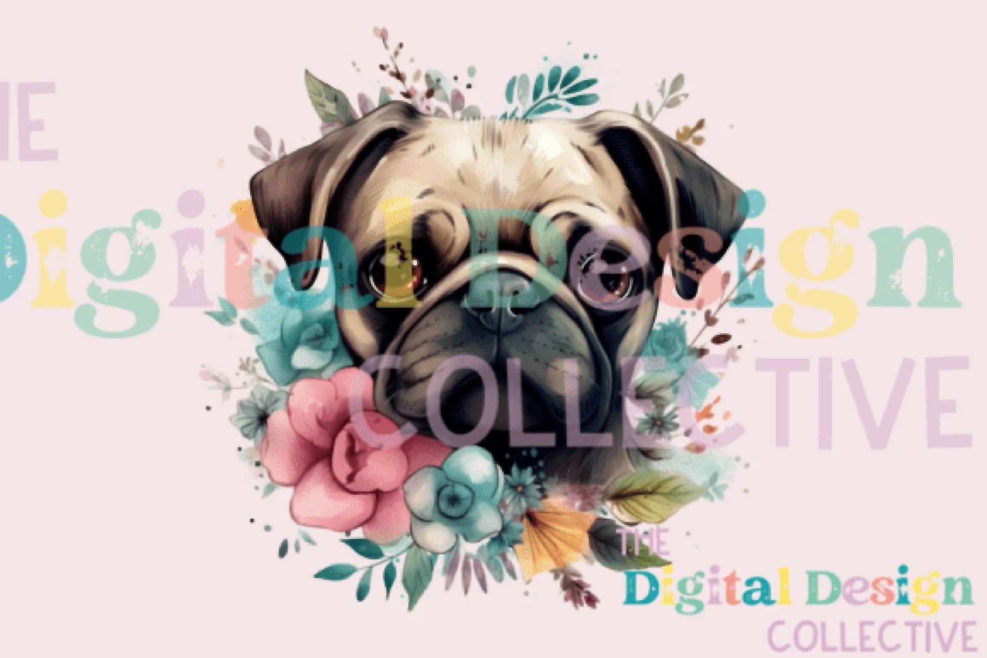 Floral Pug Clipart Bundle - CraftNest - Digital Crafting and Art