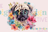 Floral Pug Clipart Bundle