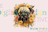 Floral Pug Clipart Bundle