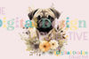 Floral Pug Clipart Bundle