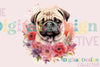 Floral Pug Clipart Bundle