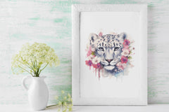 Floral Snow Leopard Clipart Bundle - CraftNest - Digital Crafting and Art
