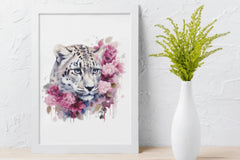 Floral Snow Leopard Clipart Bundle - CraftNest - Digital Crafting and Art