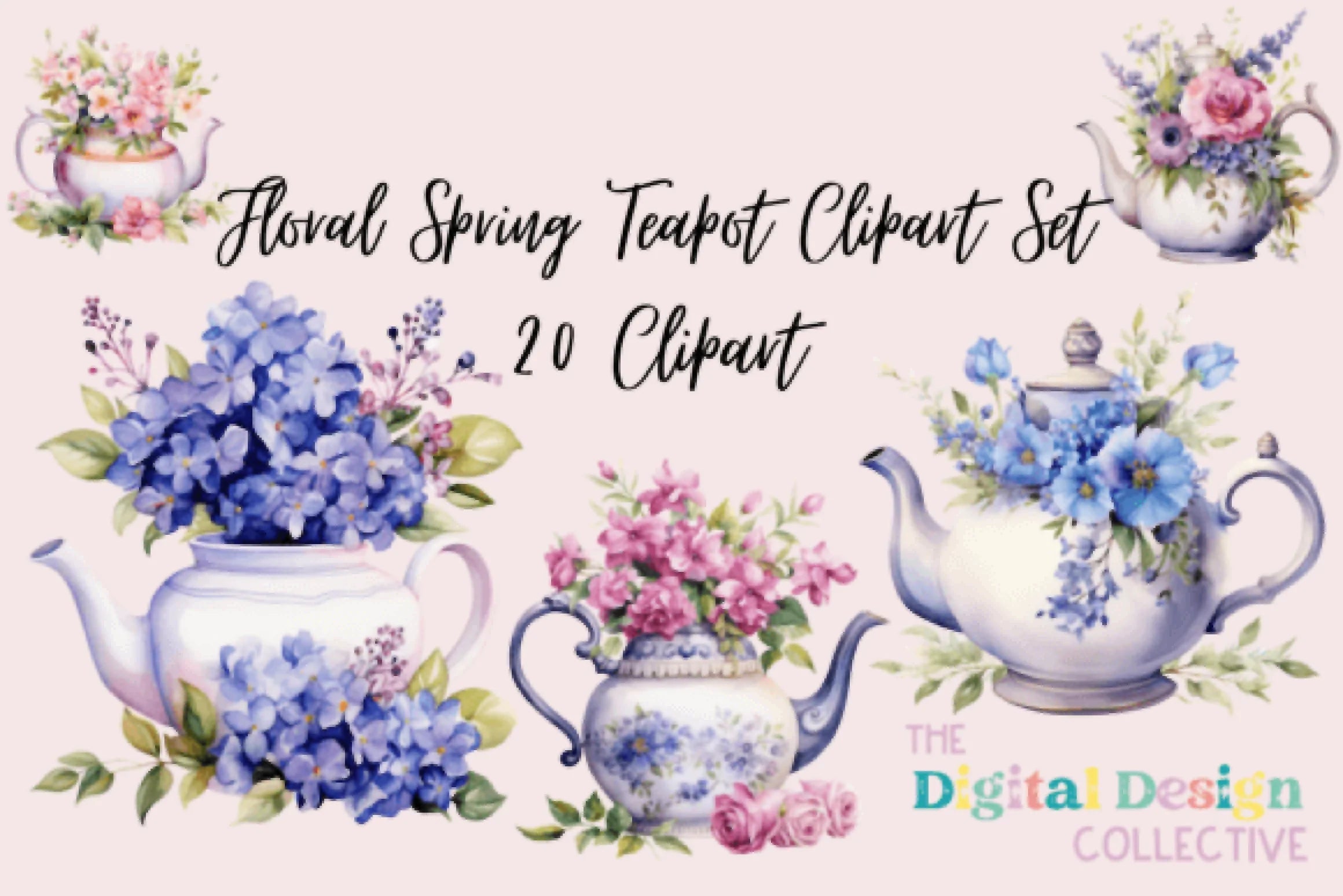 Charming Spring Teapot Clipart Bundle - CraftNest - Digital Crafting and Art