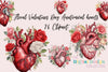 Floral Valentine's Day Anatomical Hearts Clipart Bundle