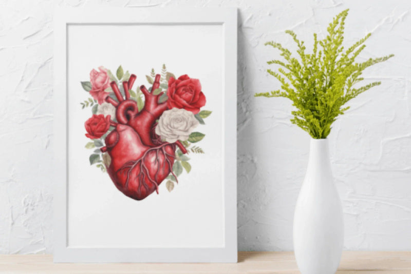 Floral Valentine's Day Anatomical Hearts Clipart Bundle - CraftNest - Digital Crafting and Art