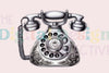 Vintage Floral Phone Illustration Clipart Bundle