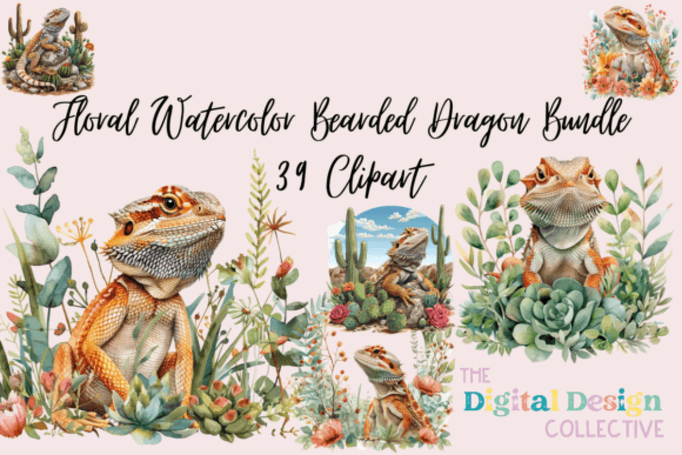 Bearded Dragon Art Clipart Bundle - CraftNest - Digital Crafting and Art