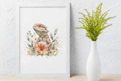 Floral Bearded Dragon Clipart Bundle - CraftNest - Digital Crafting and Art