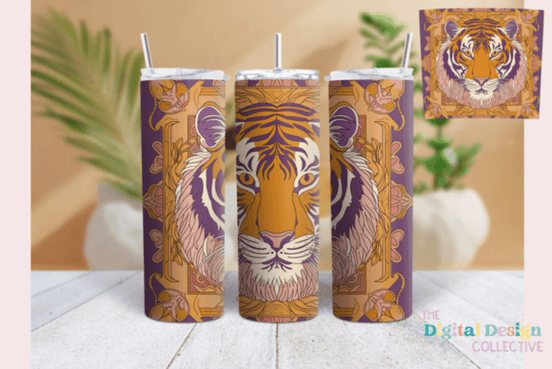 Floral Tiger Tumbler Wrap Bundle - CraftNest - Digital Crafting and Art