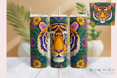 Floral Tiger Tumbler Wrap Bundle - CraftNest - Digital Crafting and Art