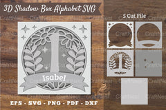 Floral Alphabet Shadow Box - Letter I Clipart Bundle - CraftNest - Digital Crafting and Art