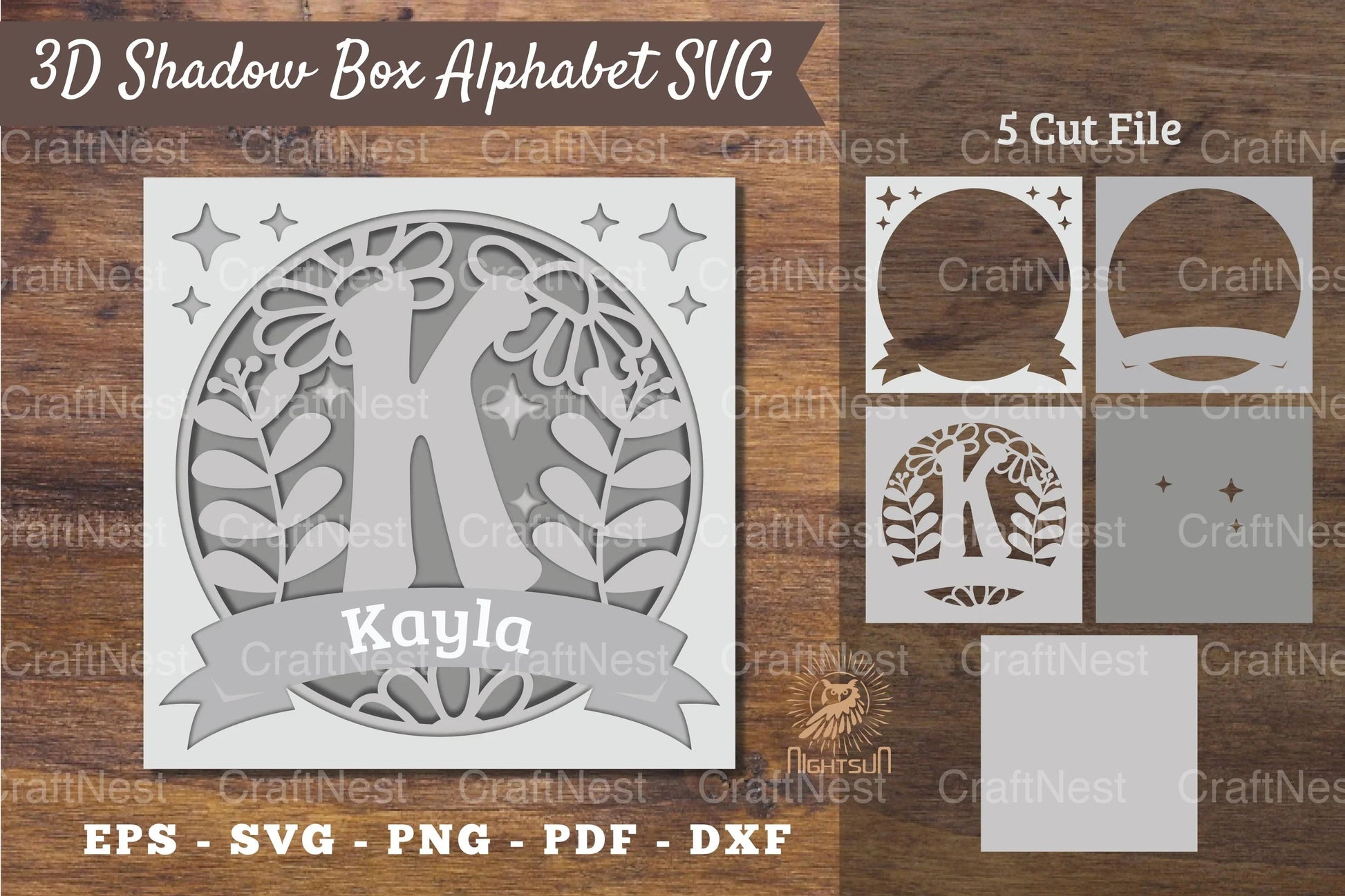 Floral Alphabet Shadow Box - Letter K Clipart Bundle - CraftNest - Digital Crafting and Art