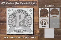 Floral Alphabet Shadow Box - Letter P Clipart Bundle - CraftNest - Digital Crafting and Art