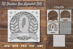 Floral Alphabet Shadow Box - Letter Q Clipart Bundle - CraftNest - Digital Crafting and Art