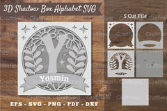 Floral Alphabet Shadow Box - Letter Y Clipart Bundle - CraftNest - Digital Crafting and Art