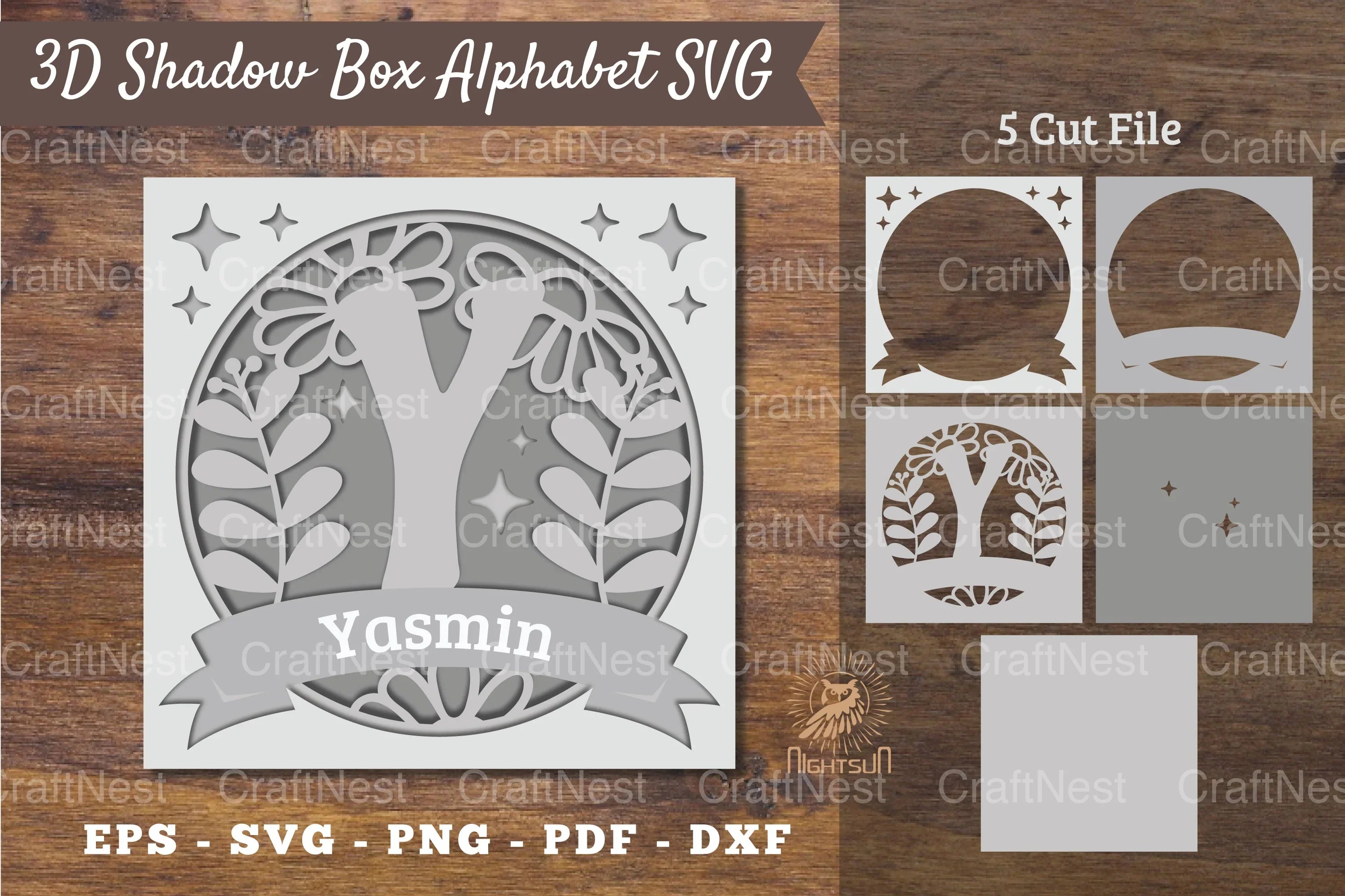 Floral Alphabet Shadow Box - Letter Y Clipart Bundle - CraftNest - Digital Crafting and Art