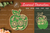 Floral Apple Laser Cut Decoration Clipart Bundle