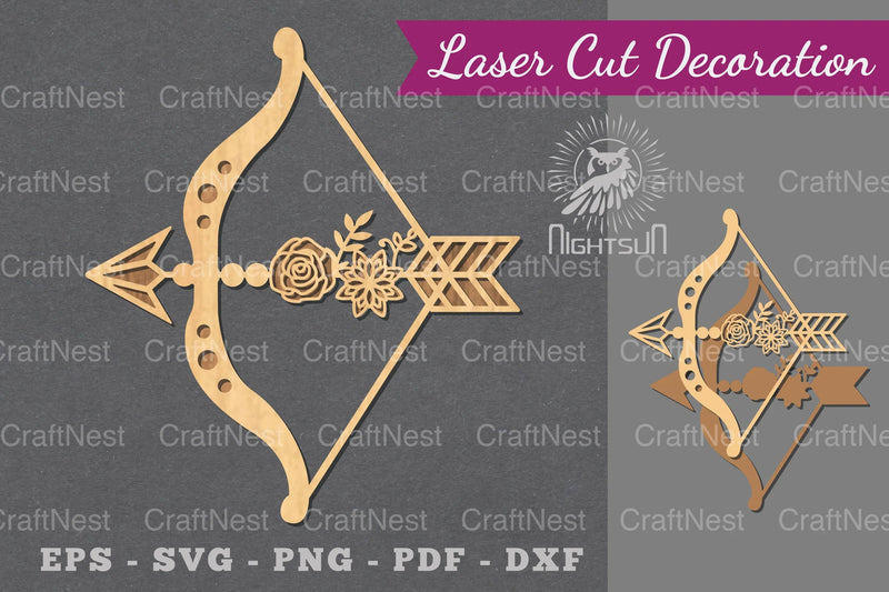 Floral Arrow Laser Cut Decoration Clipart Bundle - CraftNest - Digital Crafting and Art