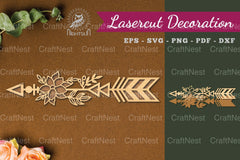 Floral Arrow Laser Cut Decoration Clipart Bundle - CraftNest - Digital Crafting and Art