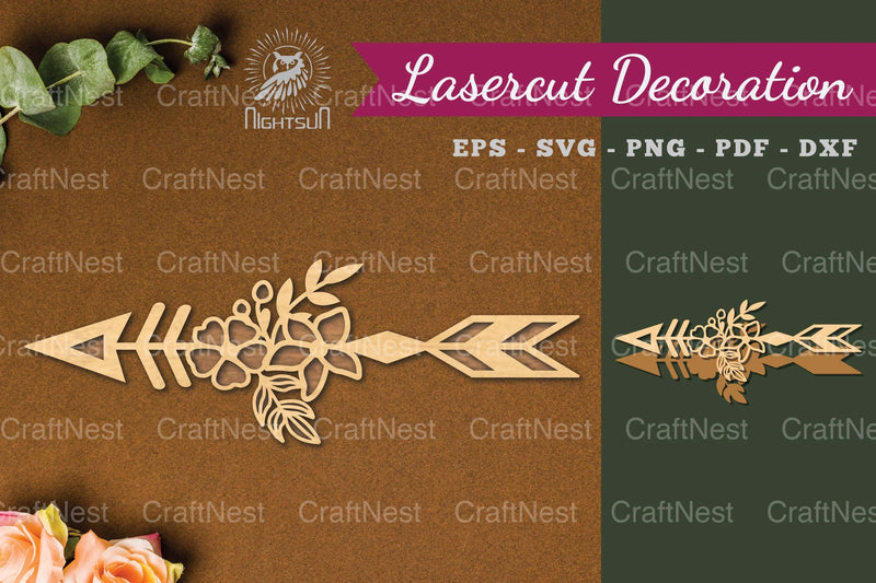 Floral Arrow Laser Cut Decoration Clipart Bundle - CraftNest - Digital Crafting and Art