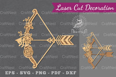 Floral Arrow Laser Cut Decoration Clipart Bundle - CraftNest - Digital Crafting and Art