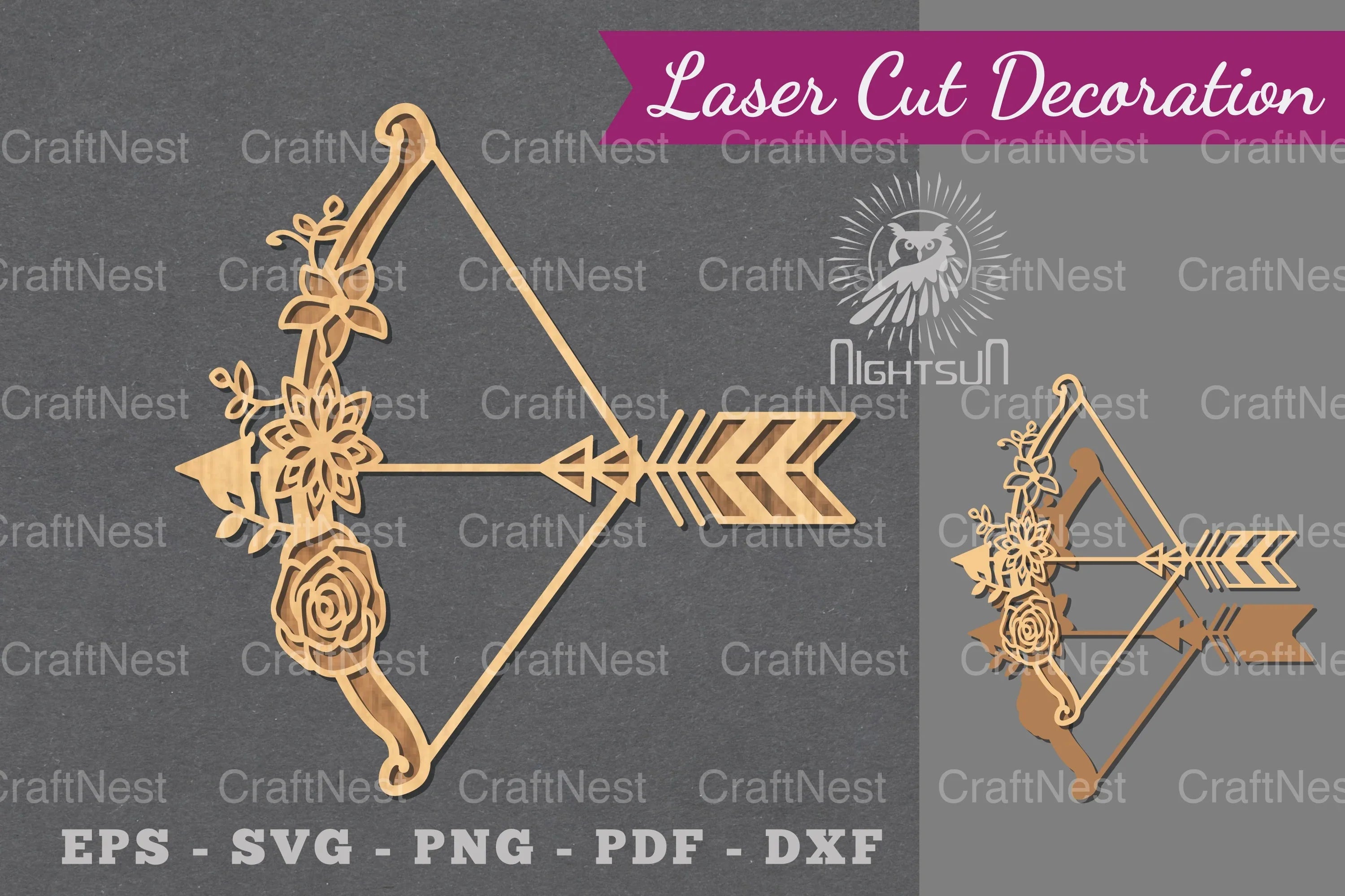 Floral Arrow Laser Cut Decoration Clipart Bundle - CraftNest - Digital Crafting and Art