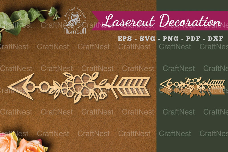 Floral Arrow Laser Cut Decoration Clipart Bundle - CraftNest - Digital Crafting and Art