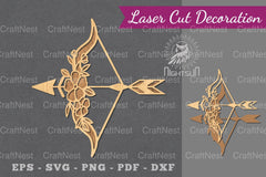 Floral Arrow Laser Cut Decoration Clipart Bundle - CraftNest - Digital Crafting and Art