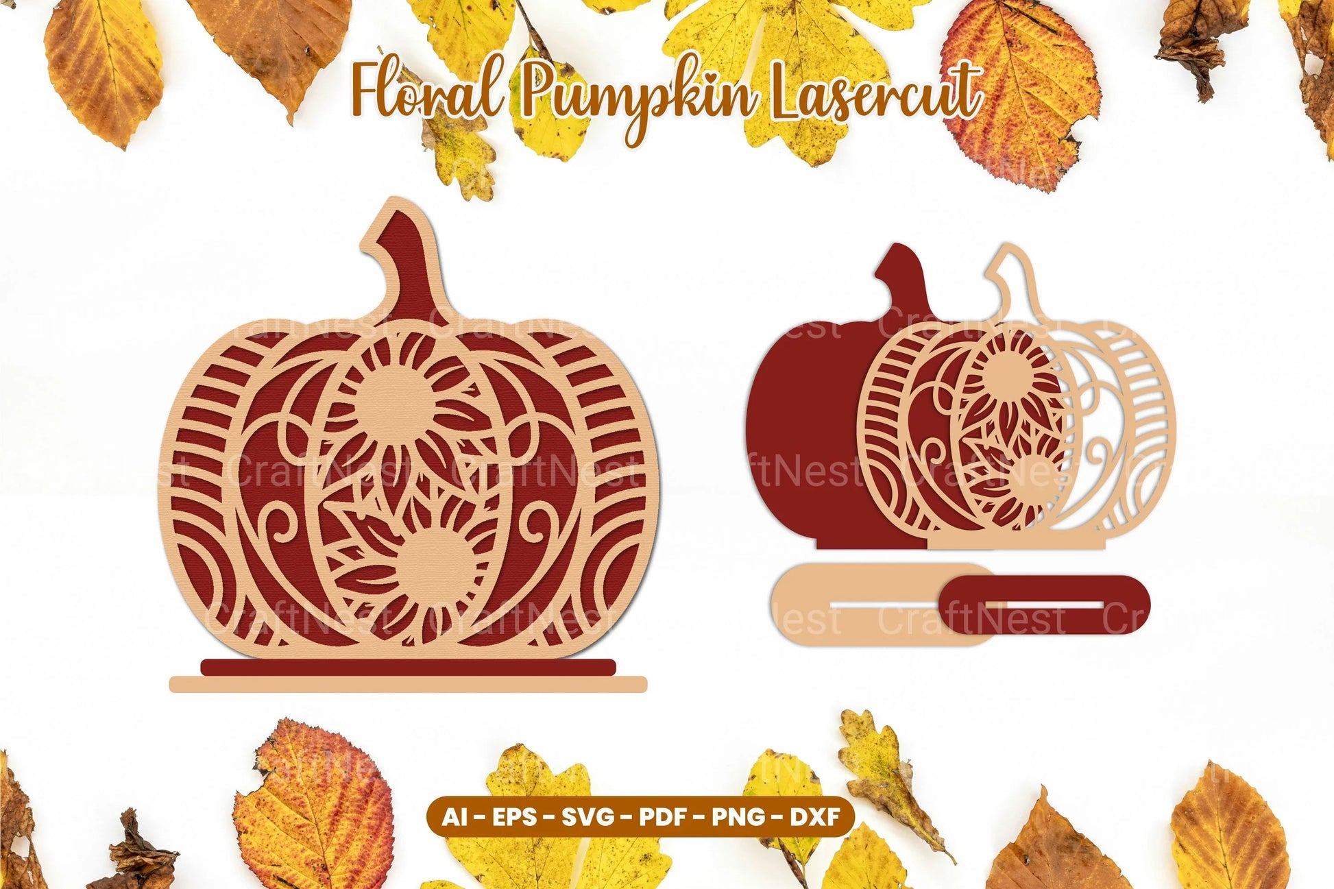 Floral Autumn Lasercut SVG Bundle - CraftNest - Digital Crafting and Art