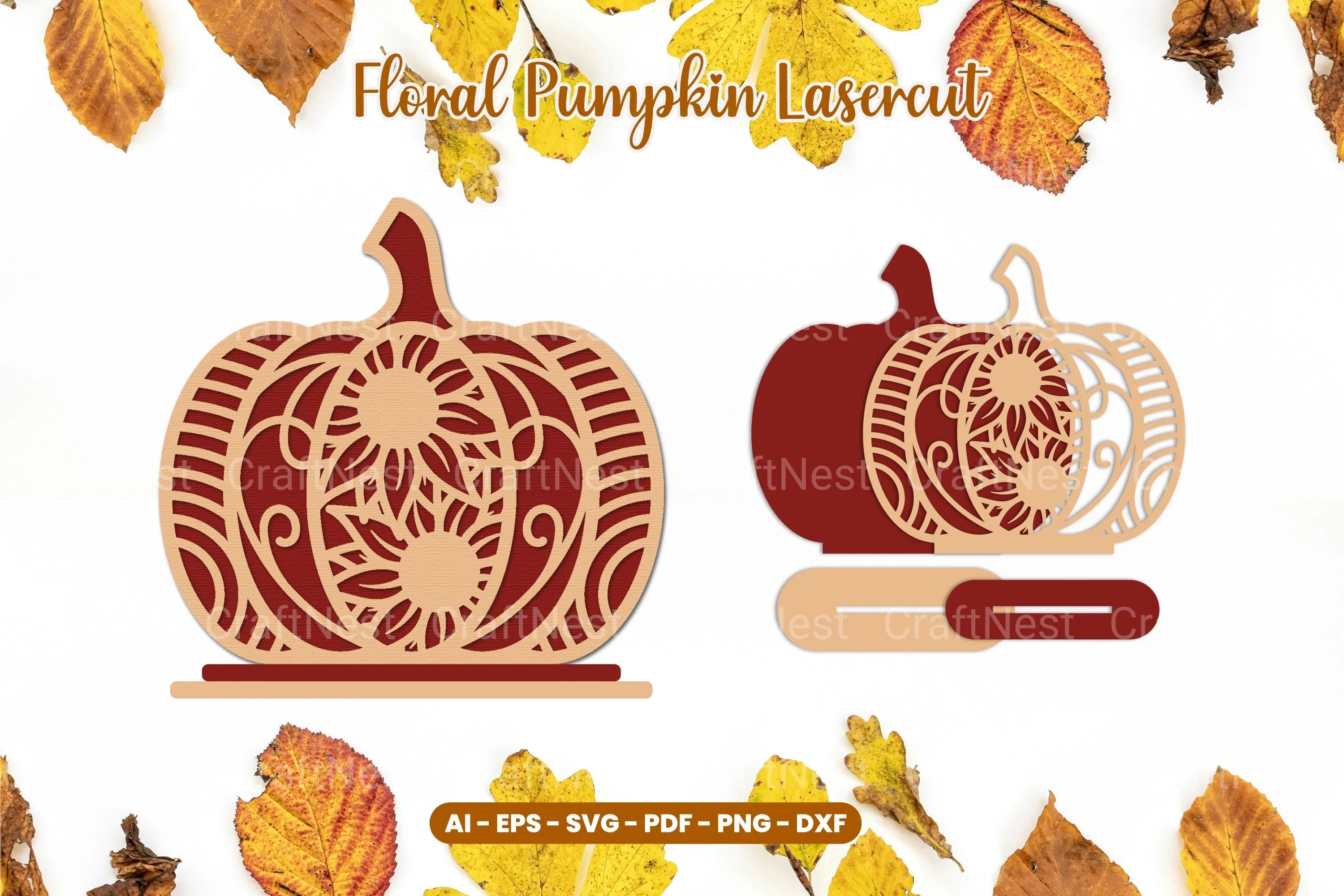 Floral Autumn Lasercut SVG Bundle - CraftNest - Digital Crafting and Art