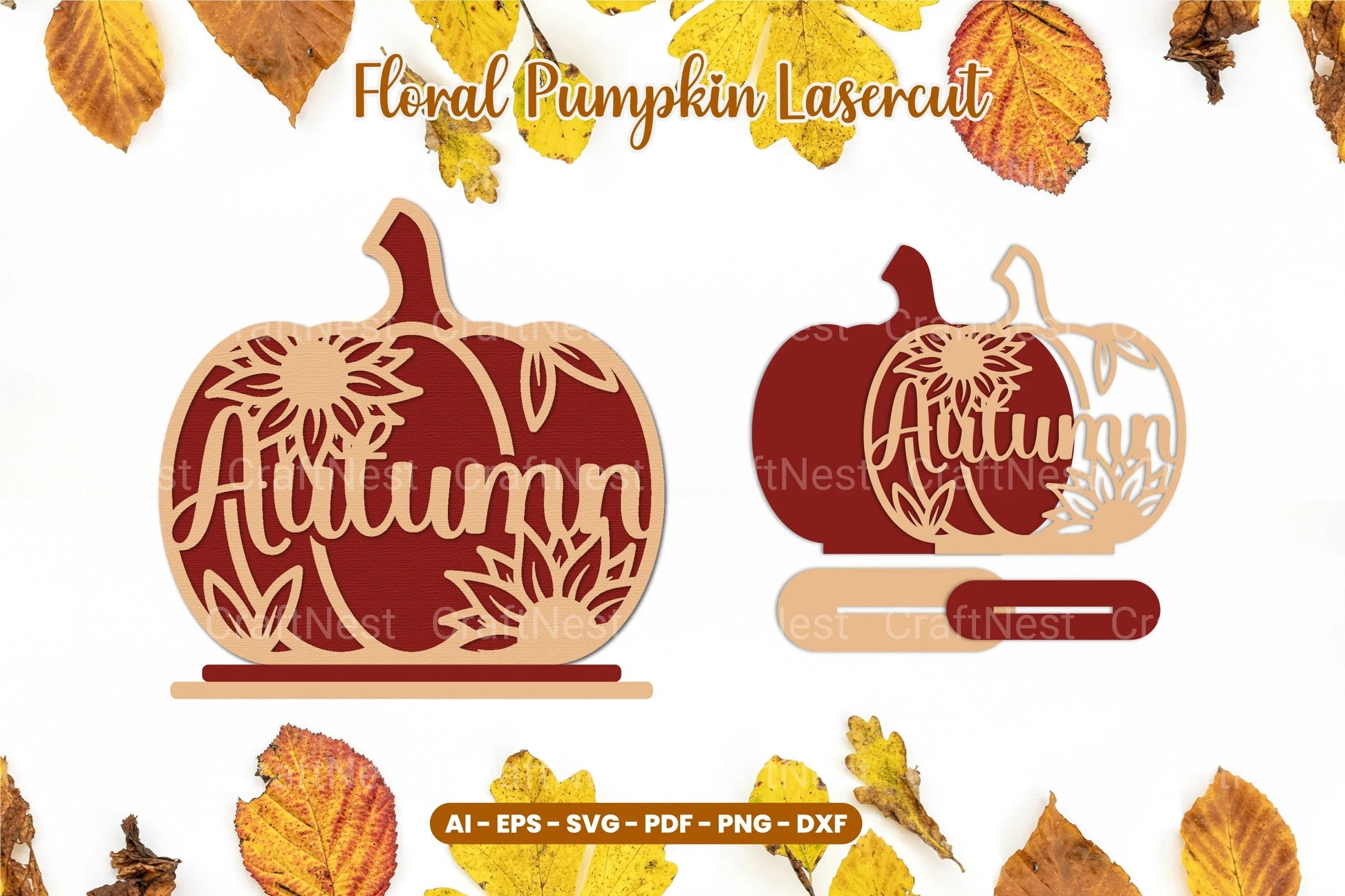 Floral Autumn Lasercut SVG Bundle - CraftNest - Digital Crafting and Art