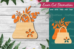 Floral Bag Laser Cut Decoration Clipart Bundle - CraftNest - Digital Crafting and Art