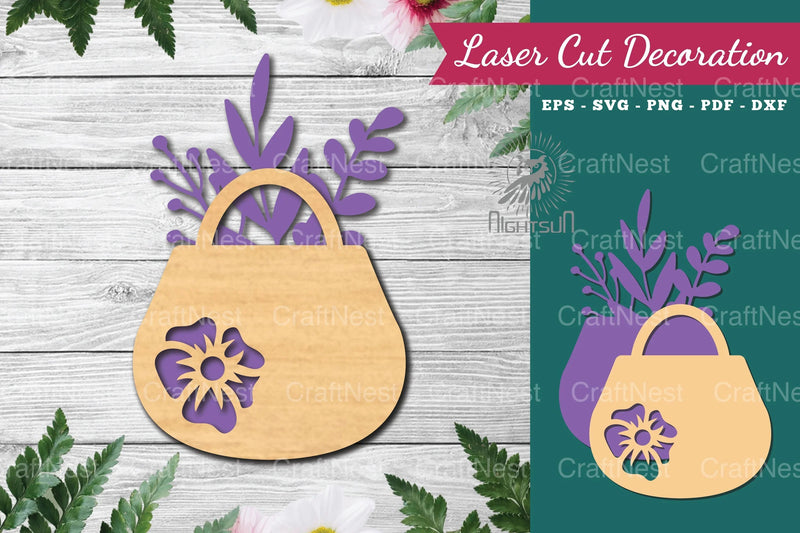 Floral Bag Laser Cut Decoration Clipart Bundle - CraftNest - Digital Crafting and Art