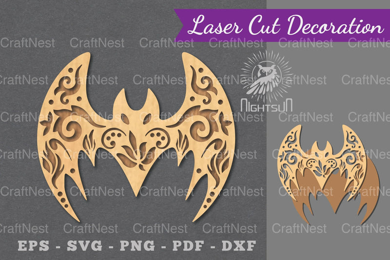 Floral Bat Laser Cut Decoration Clipart Bundle - CraftNest - Digital Crafting and Art