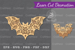 Floral Bat Laser Cut Decoration Clipart Bundle - CraftNest - Digital Crafting and Art