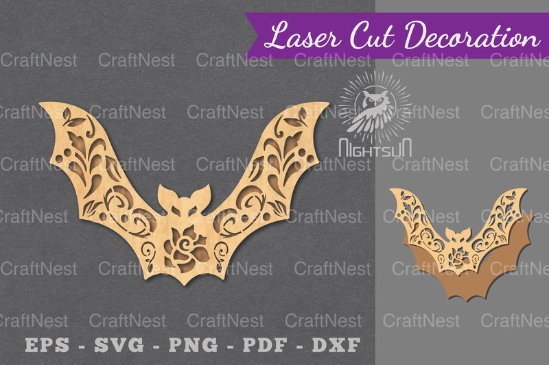 Floral Bat Laser Cut Decoration Clipart Bundle - CraftNest - Digital Crafting and Art